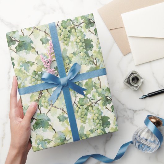 Papier Cadeau Mariage aux raisins verts (Cadeaux)