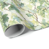 Papier Cadeau Mariage aux raisins verts (Coin rond)