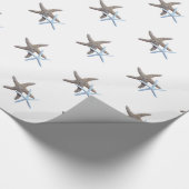 Papier Cadeau Mariage Blanc Couple d'étoiles de mer (Coin)