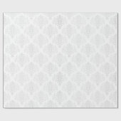 Papier Cadeau Mariage Blanc Damassé Simplicité Élégance Intempor (Plat)