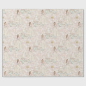 Papier Cadeau Mariage Blanc et Or  (Plat)