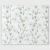 Papier Cadeau Mariage Blanc Matin Glory Fleurs Enveloppement Pap (Plat)