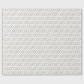 Papier Cadeau Mariage Blanc Pailleté Argenté XOXO Shower de Mari (Plat)