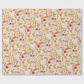 Papier Cadeau Mariage Bohème Séché Floral Rustique Automne Casca (Plat)