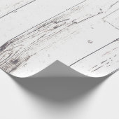 Papier Cadeau Mariage campagnard chic en bois blanc rustique (Coin)