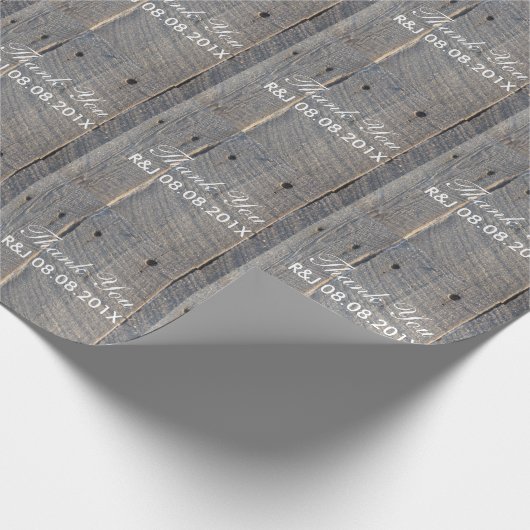 Papier Cadeau mariage campagnard en bois de grange mariage rusti (Coin)