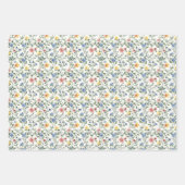 Papier cadeau Mariage Champêtre Rose Bleu Jaune (Devant 2)