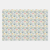 Papier cadeau Mariage Champêtre Rose Bleu Jaune (Devant)