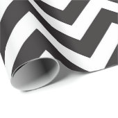 Papier Cadeau Mariage Chevron Épais Noir & Blanc Nouvel An (Coin rond)