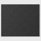 Papier Cadeau Mariage chic principal grec gris noir moderne (Plat)