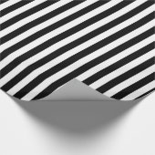 Papier Cadeau Mariage Chic Rayures Noir Blanc (Coin)