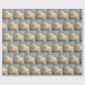 Papier Cadeau Mariage Chrysanthemum Fleur et bougies (Plat)