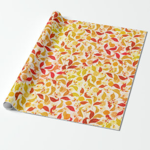 Papier Cadeau Mariage Citronné Frais Feuillage Citrus