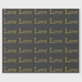 Papier Cadeau Mariage Classique Amour Gris Or Élégant (Plat)