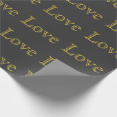 Papier Cadeau Mariage Classique Amour Gris Or Élégant (Coin)