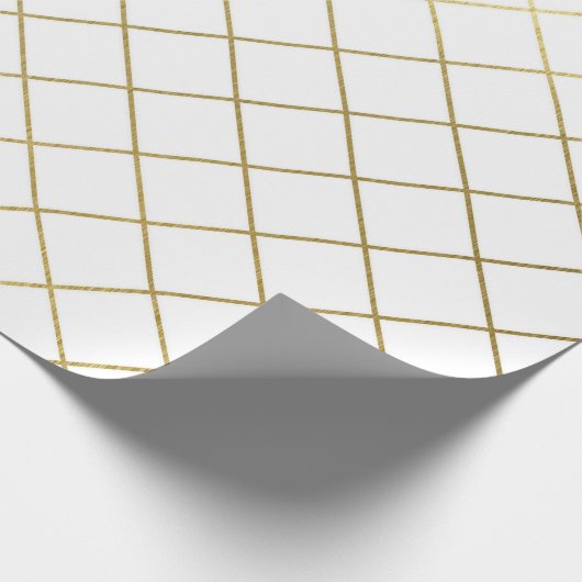 Papier Cadeau Mariage Classique Or Géométrique Motif Abstrait Wr (Coin)