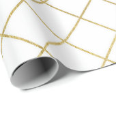 Papier Cadeau Mariage Classique Or Motif Géométrique Abstrait Wr (Coin rond)