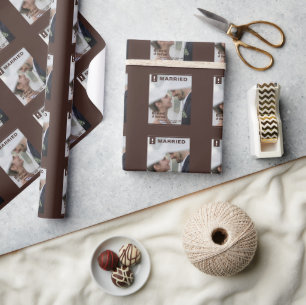Papier Cadeau Mariage Couple Ajouter Photo Fun Magazine Couvertu