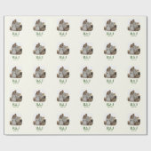 Papier Cadeau Mariage Couple Ajouter Photo Vert Monogramme (Plat)