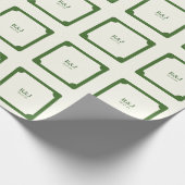 Papier Cadeau Mariage Couple Monogram Vert (Coin)