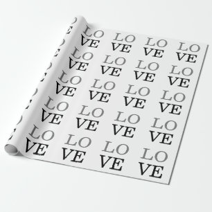 Papier Cadeau Mariage d'amour de script noir gris