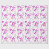 Papier Cadeau Mariage d'aquarelle de fleur botanique d'orchidées (Plat)