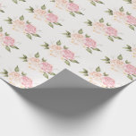 Papier Cadeau Mariage d'aquarelle rose<br><div class="desc">Jolie aquarelle fleurie romantique belle enveloppe cadeau. Les couleurs pastel ajoutent à la beauté de ce papier.</div>