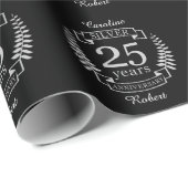 Papier Cadeau Mariage d'argent 25 ans (Coin rond)