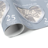 Papier Cadeau Mariage d'argent femme anniversaire photo année en (Coin rond)