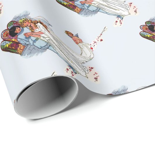 Papier Cadeau mariage de conte de fées (Coin rond)