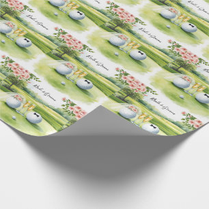 Papier Cadeau Mariage de golf balle de golf mariée et marié sur