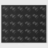 Papier Cadeau Mariage de M. et de Mme Classic Script Calligraphy (Plat)