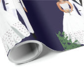 Papier Cadeau Mariage de mariée et de chambre au clair de lune (Coin rond)