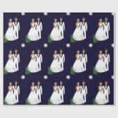 Papier Cadeau Mariage de mariée et de chambre au clair de lune (Plat)