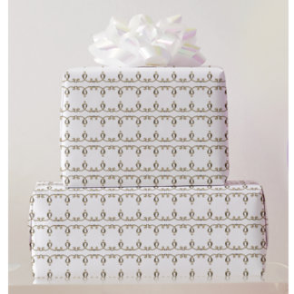 Papier Cadeau Mariage de Motif de Lily d'or néoclassique