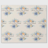 Papier Cadeau Mariage de nom de calligraphie de script personnal (Plat)
