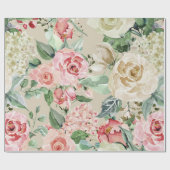 Papier Cadeau Mariage de roses aquarelles magnifiques (Plat)