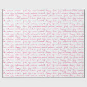 Papier Cadeau Mariage de script rose Joli papier d'enveloppement (Plat)