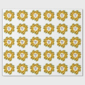 Papier Cadeau Mariage de tournesol de morden rustique personnali (Plat)