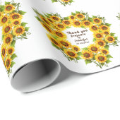 Papier Cadeau Mariage de tournesol de morden rustique personnali (Coin rond)