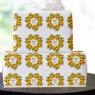 Papier Cadeau Mariage de tournesol de morden rustique personnali