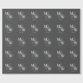 Papier Cadeau Mariage de typographie de luxe Monogramme (Plat)
