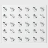 Papier Cadeau Mariage de typographie de luxe Monogramme (Plat)