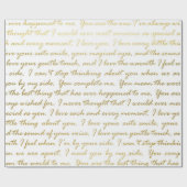 Papier Cadeau Mariage de typographie de script moderne or romant (Plat)
