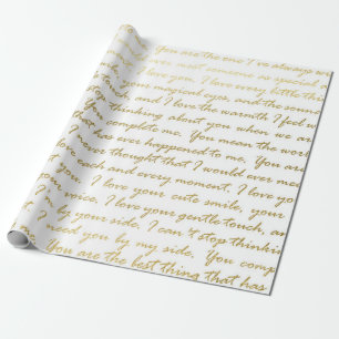 Papier Cadeau Mariage de typographie de script moderne or romant