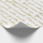 Papier Cadeau Mariage de typographie de script moderne or romant (Coin)