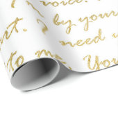 Papier Cadeau Mariage de typographie de script moderne or romant (Coin rond)