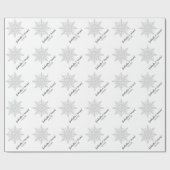 Papier Cadeau Mariage d'hiver du flocon blanc (Plat)