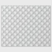 Papier Cadeau Mariage Diamant Brodé Blanc Élégant (Plat)