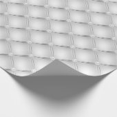 Papier Cadeau Mariage Diamant Brodé Blanc Élégant (Coin)